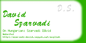 david szarvadi business card